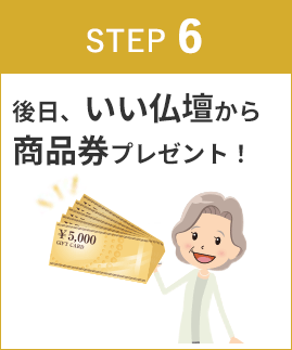 STEP6 後日、JCBギフトカードプレゼント!